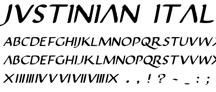 Justinian Italic font
